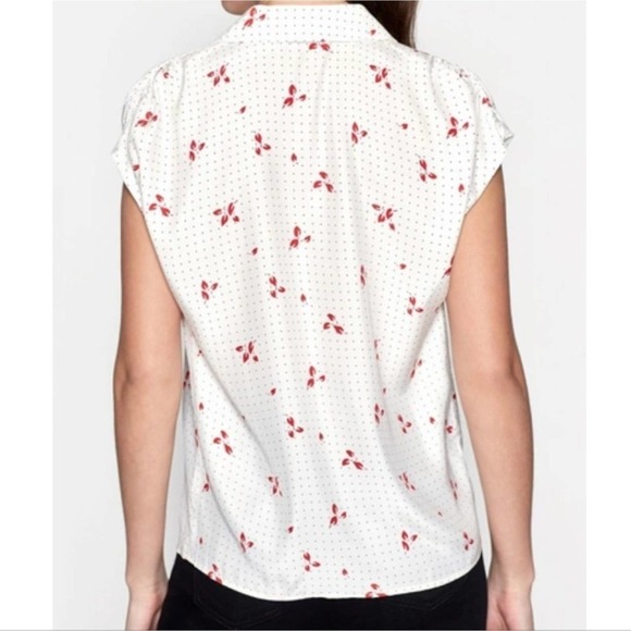 Equipment Alloura V-Neck Cap-Sleeve Silk Blouse - Picture 3 of 9